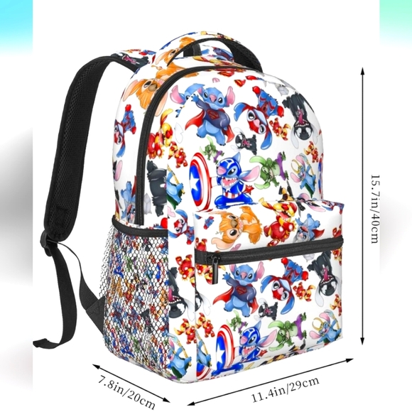 Stitch Backpack - Bookbag- 16 Inch Double Strap- Boys/ Girls - Picture 4 of 6